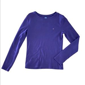 [Tommy Hilfiger] Long Sleeved Crew Neck Purple Top